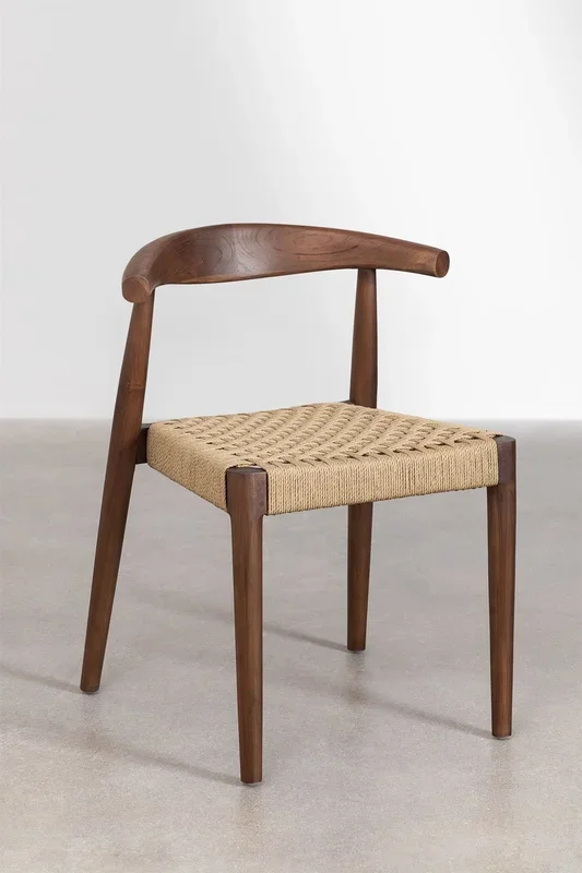 Pack de 2 sillas de comedor en madera de teca oscura Celle Madera de Teca – SKLUM