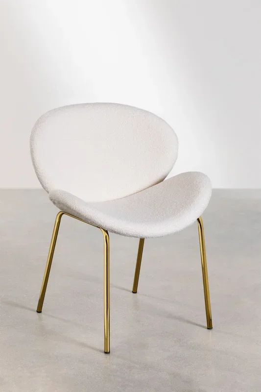 Pack de 2 Sillas de Comedor Tapizadas en Borreguito Fior Blanco – SKLUM