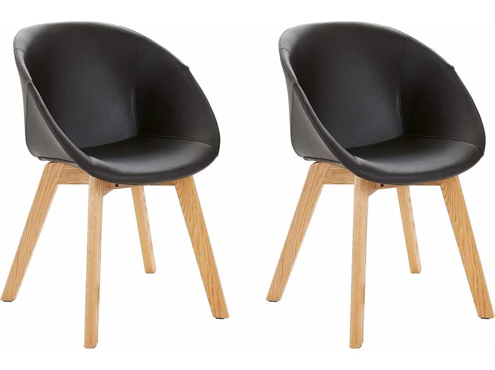Pack de 2 sillas en PU negro