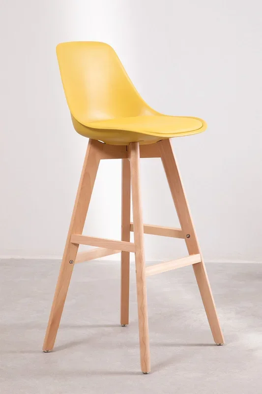 Pack de 2 Taburetes Altos Nordic Edition ↑76 cm Amarillo Curri – SKLUM