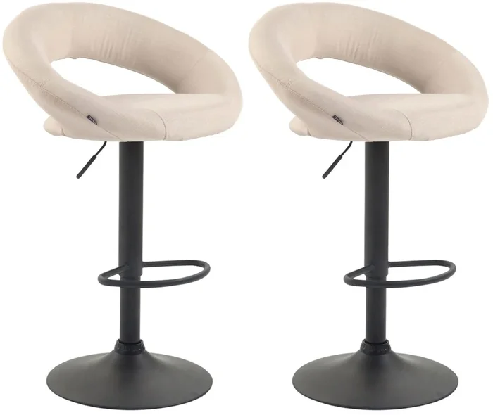 Pack de 2 taburetes de barra Olinda en tela 53x47x80 cm