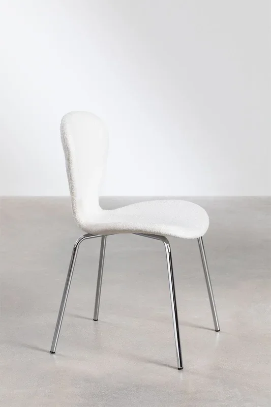 Pack de 4 Sillas de Comedor Apilables en Borreguito Uit Blanco – SKLUM