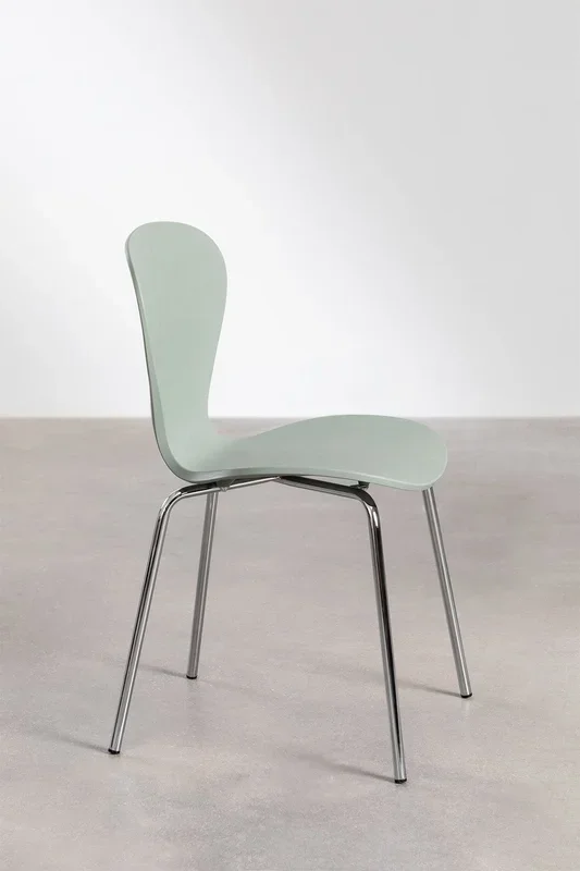 Pack de 4 Sillas de Comedor Apilables Uit Celadón – SKLUM