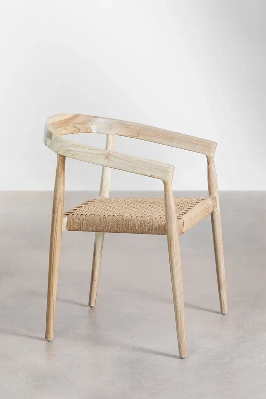 Pack de 4 sillas de comedor en madera de teca Visby Design Madera Natural – SKLUM