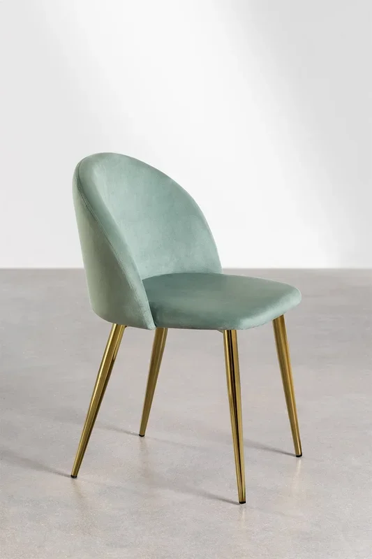 Pack de 4 Sillas de Comedor en Terciopelo Kana Verde Abeto – SKLUM