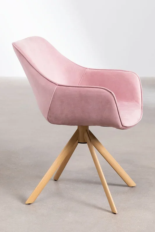 Pack de 4 Sillas de Comedor en Terciopelo Lucy Rosa – SKLUM