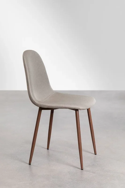 Pack de 4 Sillas de Comedor Glamm Madera Oscura Lino Marrón Moka – SKLUM