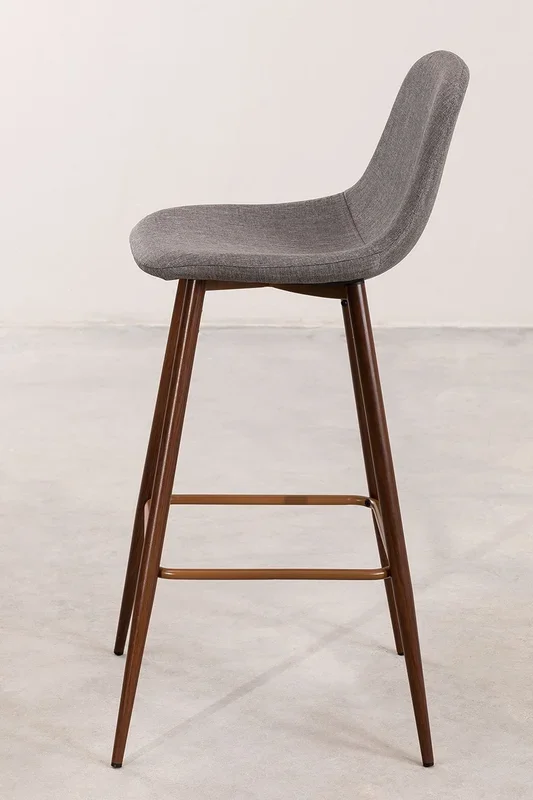 Pack de 4 Taburetes Altos Glamm ↑75 cm Gris Claro Madera Oscura – SKLUM