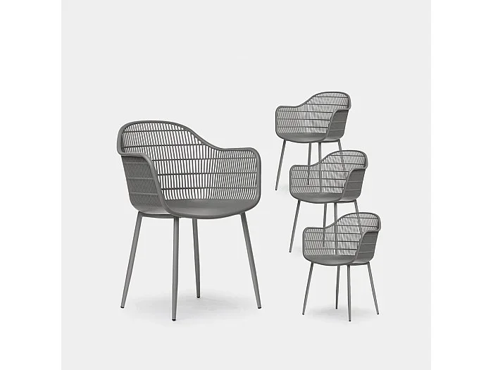 Packs 4 sillas Gris 62 x 85 cm