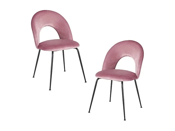 Packs Sillas Comedor – Pack 2 Sillas Dawa Black Terciopelo – Rosa