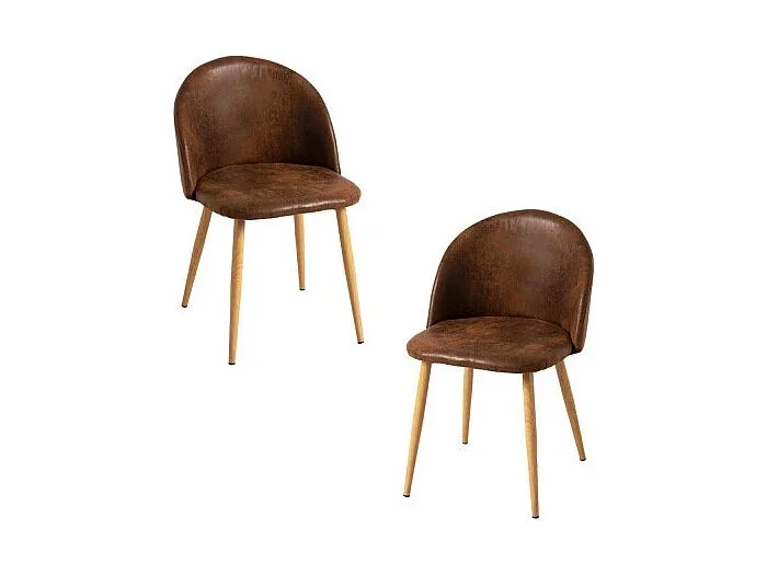 Packs Sillas Comedor – Pack 2 Sillas Vint Polipiel – Marrón Vintage