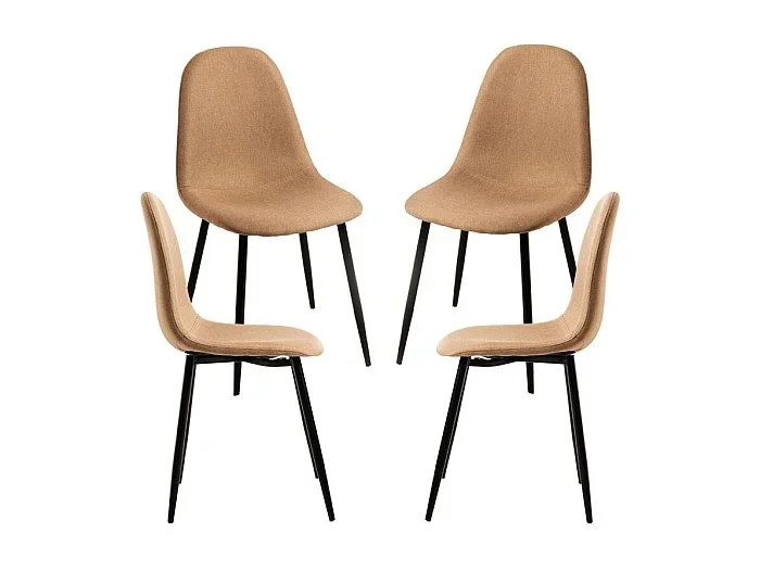 Packs Sillas Comedor – Pack 4 Sillas Black Teok Tela – Marrón arena