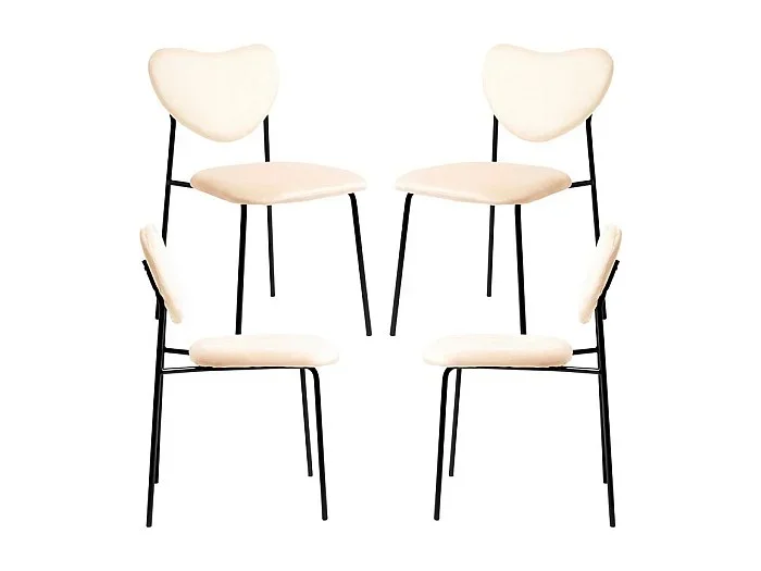 Packs Sillas Comedor – Pack 4 Sillas Cora Black Terciopelo – Beige