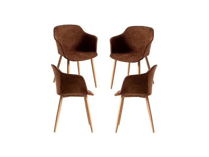 Packs Sillas Comedor – Pack 4 Sillas Kivi Tela – Marrón