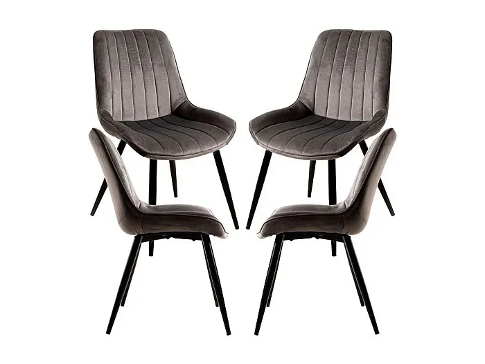 Packs Sillas Comedor – Pack 4 Sillas Lene Terciopelo – Gris oscuro