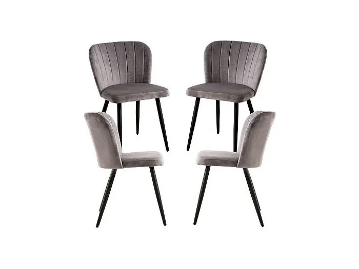 Packs Sillas Comedor – Pack 4 Sillas Luk Terciopelo – Gris oscuro
