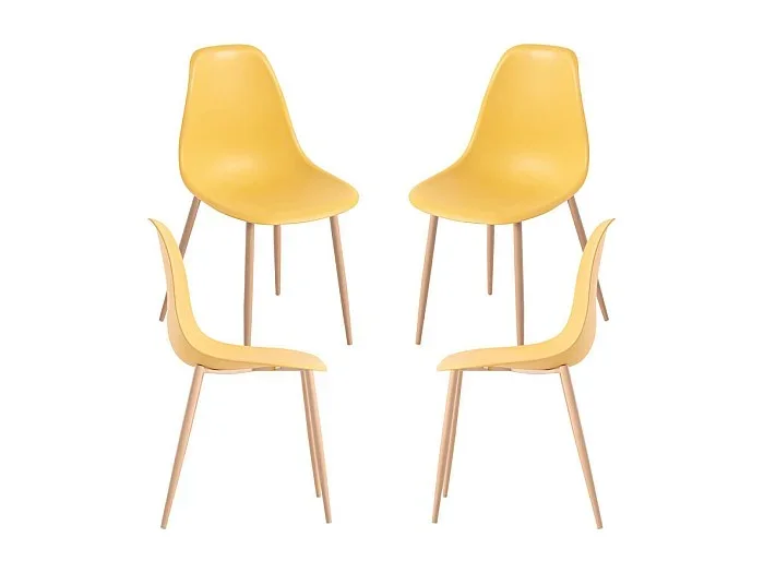 Packs Sillas Comedor – Pack 4 Sillas Mykle – Amarillo