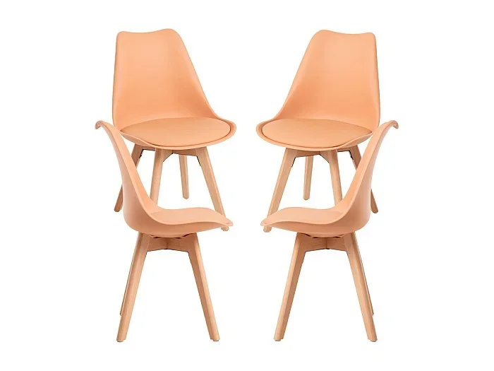 Packs Sillas Comedor – Pack 4 Sillas Synk Basic – Naranja claro