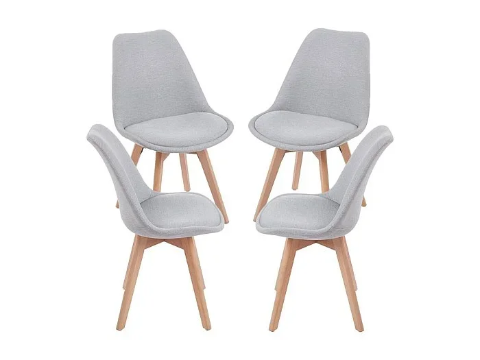 Packs Sillas Comedor – Pack 4 Sillas Synk Tela – Gris claro
