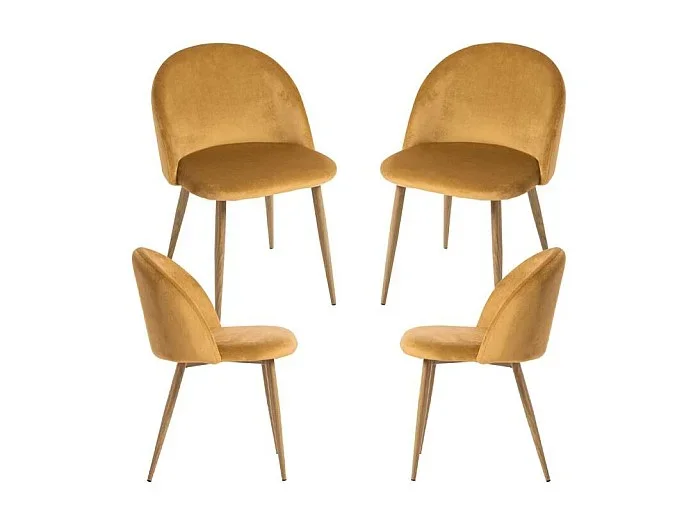 Packs Sillas Comedor – Pack 4 Sillas Vint Terciopelo – Mostaza