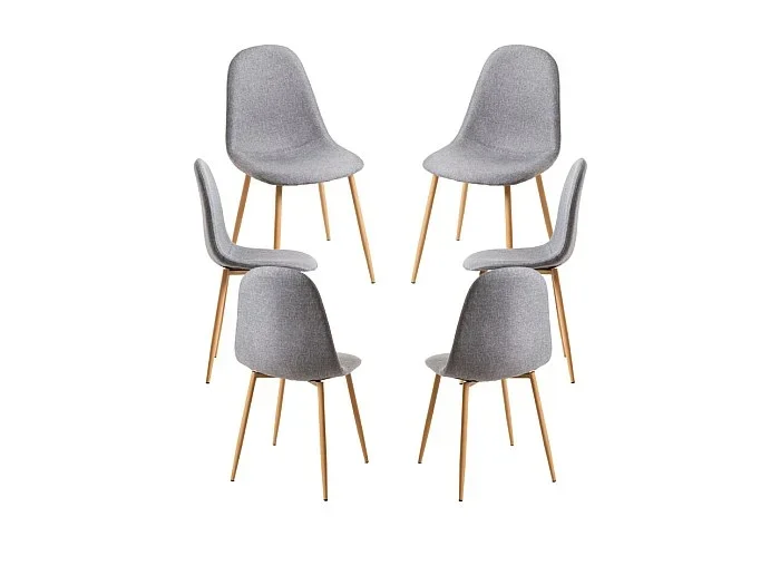 Packs Sillas Comedor – Pack 6 Sillas Teok Tela – Gris claro