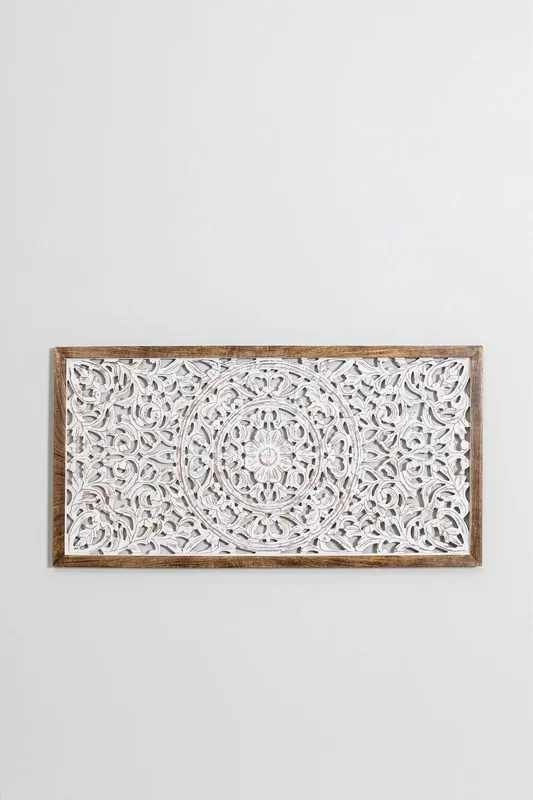 Panel Decorativo (122×63 cm) Asniki Madera Blanca Vintage – SKLUM