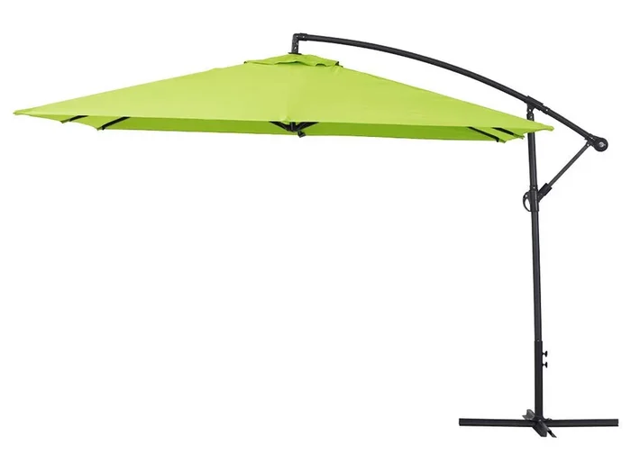 Parasol lateral de jardín Aluminio «Ilios 3» – Cuadrado – 3 x 3 m – Verde