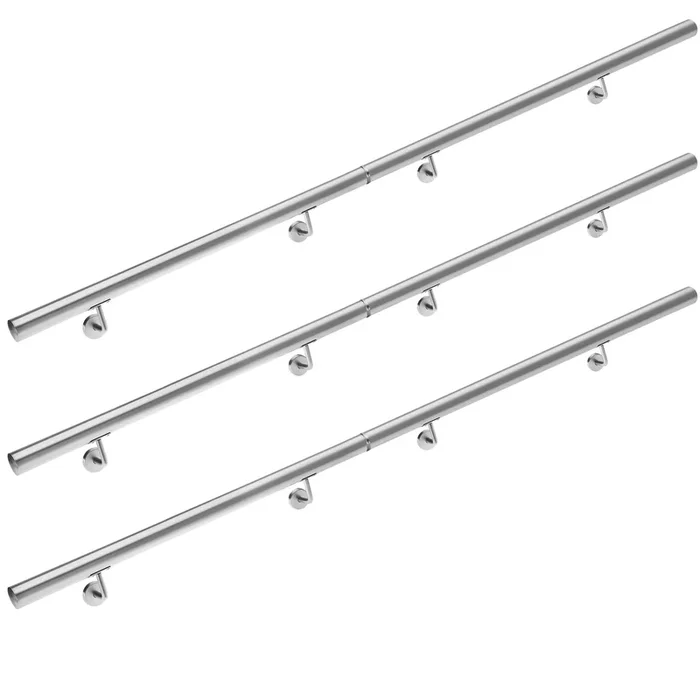 Pasamanos escalera acero inoxidable set de 6 600×4,2cm
