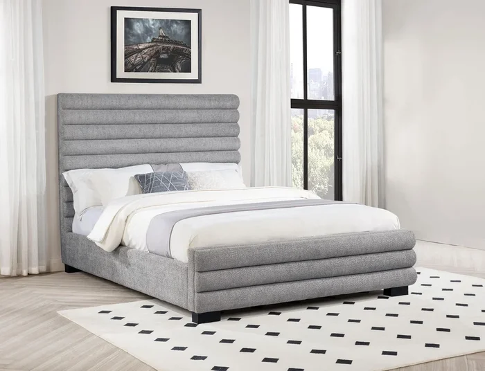 Patricia Grey 58-inch Boucle Upholstered Queen Bed