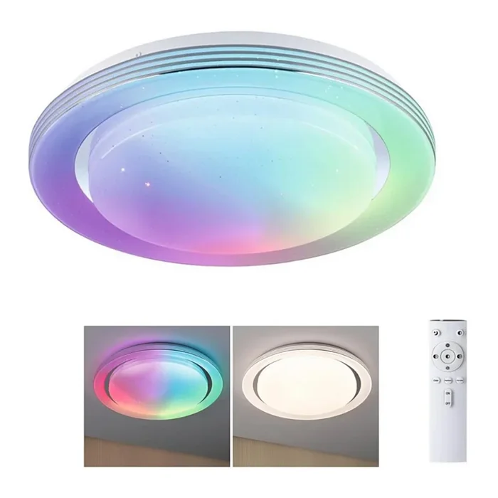 Paulmann 70547 – Plafón LED regulable RGBW/38,5W RAINBOW 230V 3000-6500K + mando a distancia