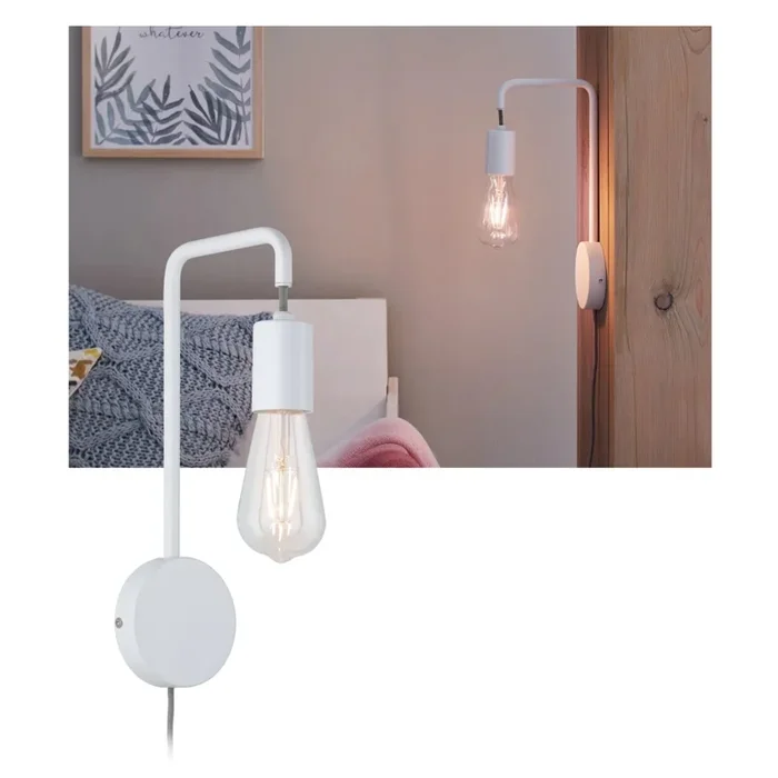 Paulmann 79811 – 1xE27/40W Aplique de pared CALVANI 230V blanco