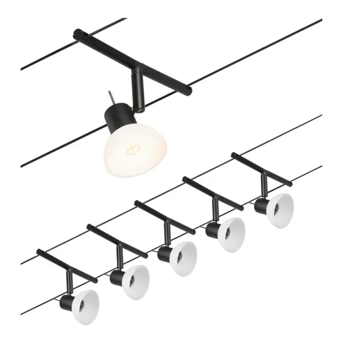 Paulmann 94450 – JUEGO 5xGU5,3/10W Foco para sistema de rieles SHEELA 230V negro