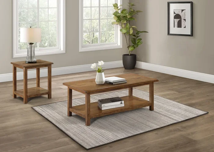 Payne Distressed Brown 2-Piece Coffee and End Table Set