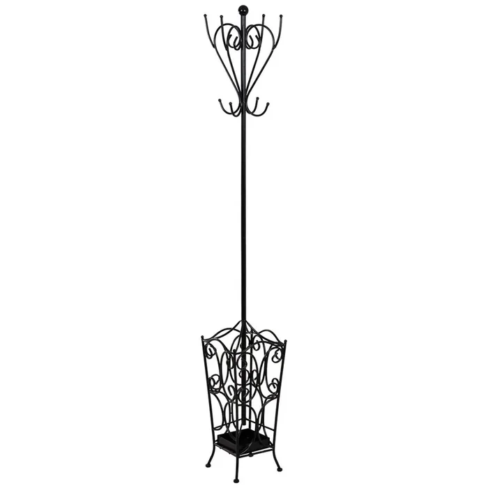 Perchero de metal con 4 ganchos 35x35x181h cm.