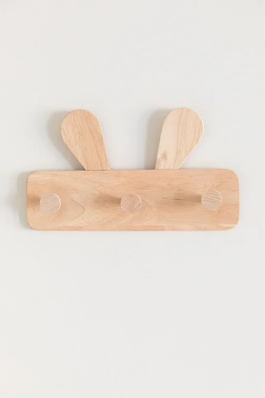 Perchero de Pared en Madera Buny Style Kids Madera Natural – SKLUM