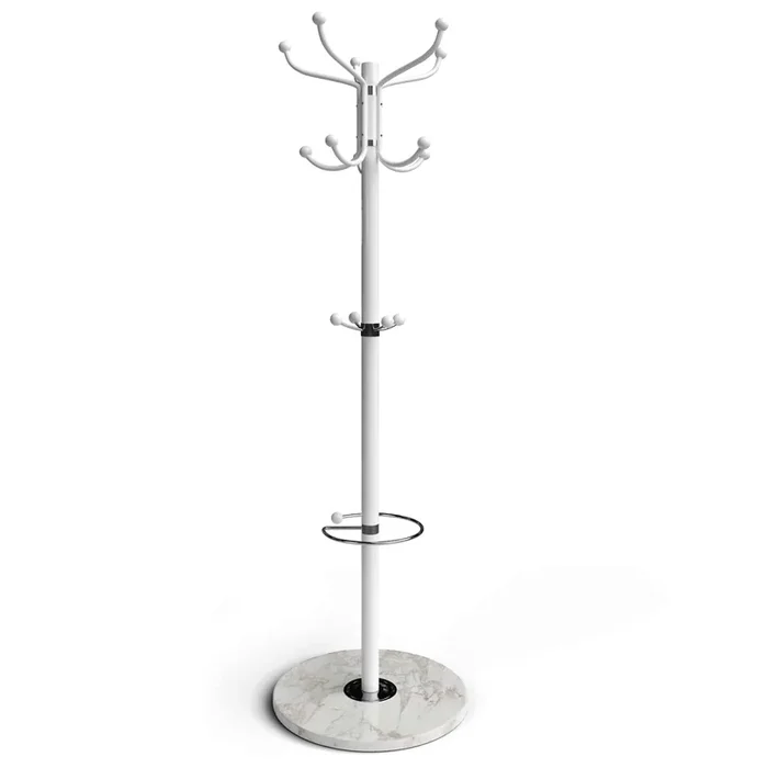 Perchero de pie con base de mármol 173cm Blanco