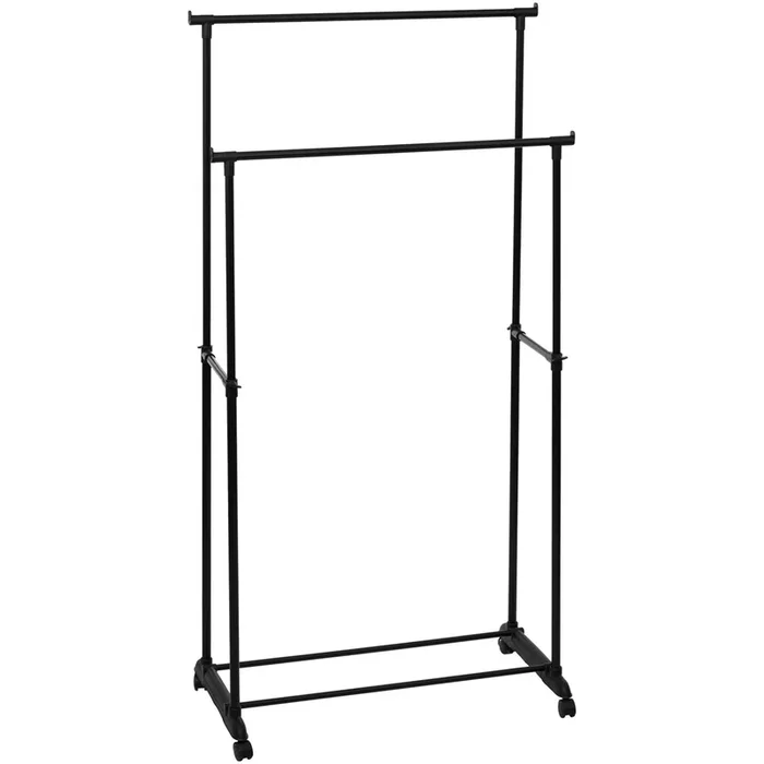 Perchero Doble Extensible Negro 160×80 cm