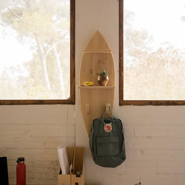 Perchero/estantería tabla surf Razo Nogal – Hannun