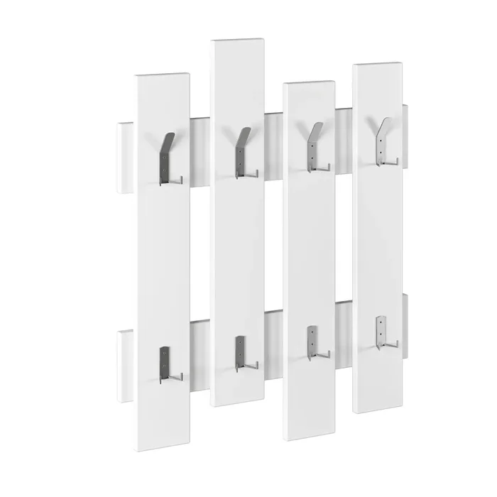 Perchero Pared 8 Ganchos – Venprodin – 81x64x4 Blanco