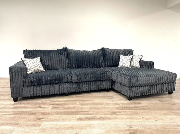 Phannon Charcoal Corduroy Right Arm Facing (RAF) Sectional