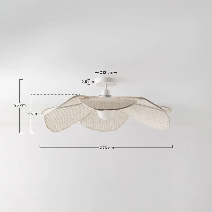 Plafón de techo en lino Benavid Beige Crema – SKLUM