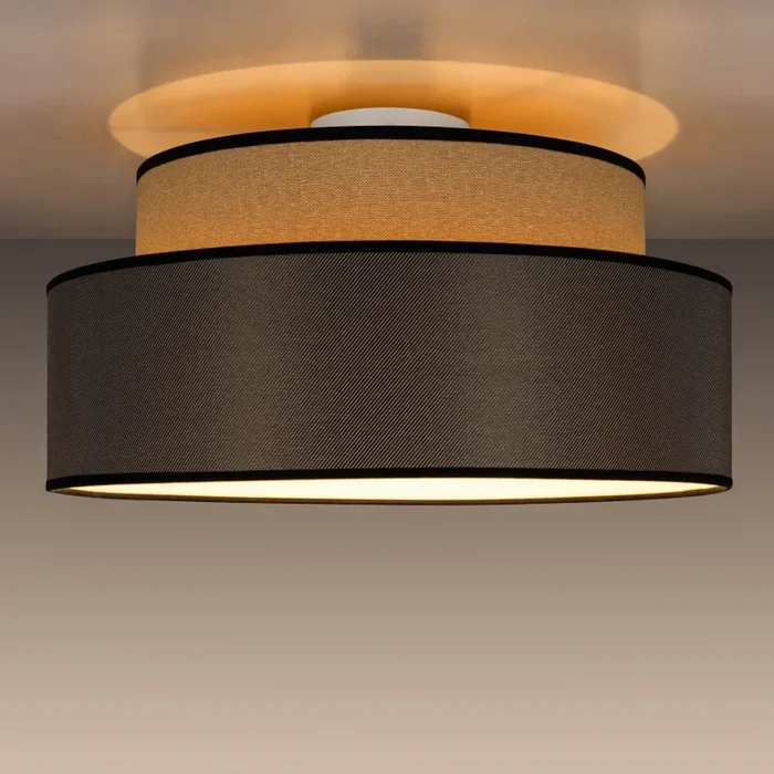 Plafón GRACE 1xE27/60W/230V diá. 40 cm beige/marrón