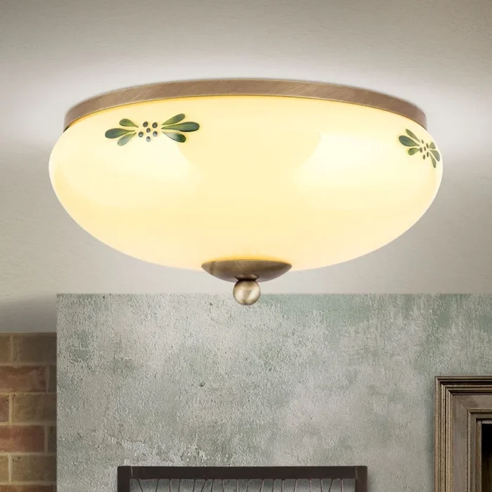 Plafón LANDHAUS 2xE27/60W/230V diá. 28 cm bronce/beige