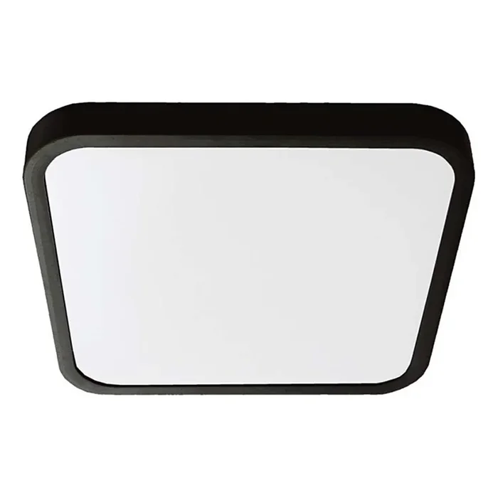 Plafón LED de baño LED/24W/230V 3000K IP44 29,5×29,5 cm negro