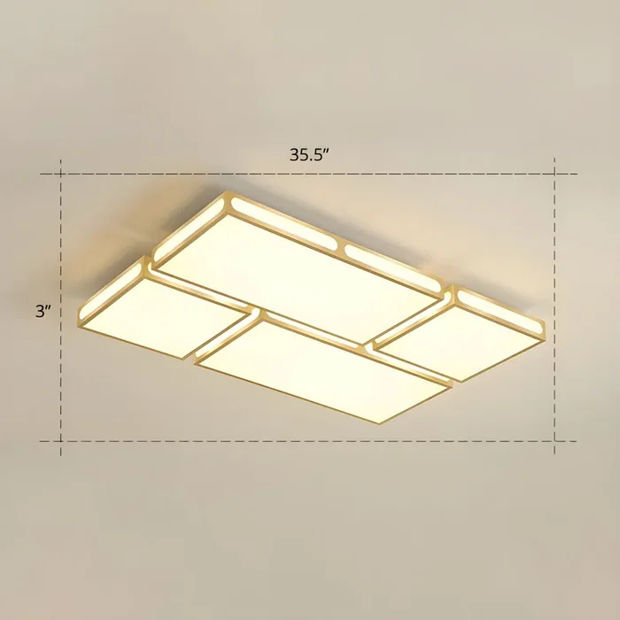 Plafón LED Dorado Contemporáneo Lámpara de Techo Empalme Acrílica para Sala de Estar – 110 A 120 V Dorado 90,17 cm Luz cálida
