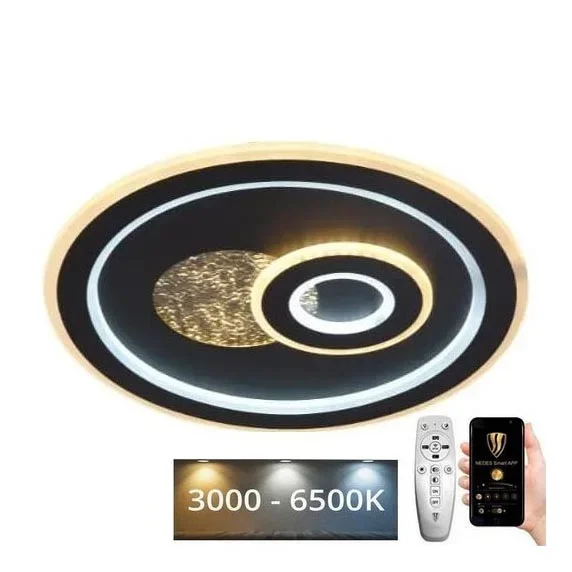 Plafón LED regulable LED/95W/230V 3000-6500K negro + control remoto