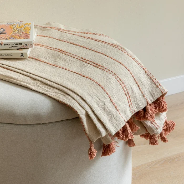 Plaid rosa Pomline Rosa – Kenay Home