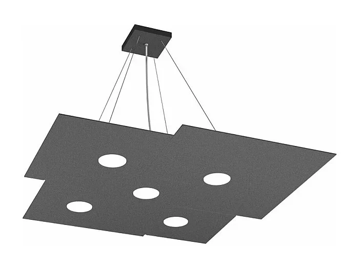 Plate Sospensione 5 Luci Grigio Antracite