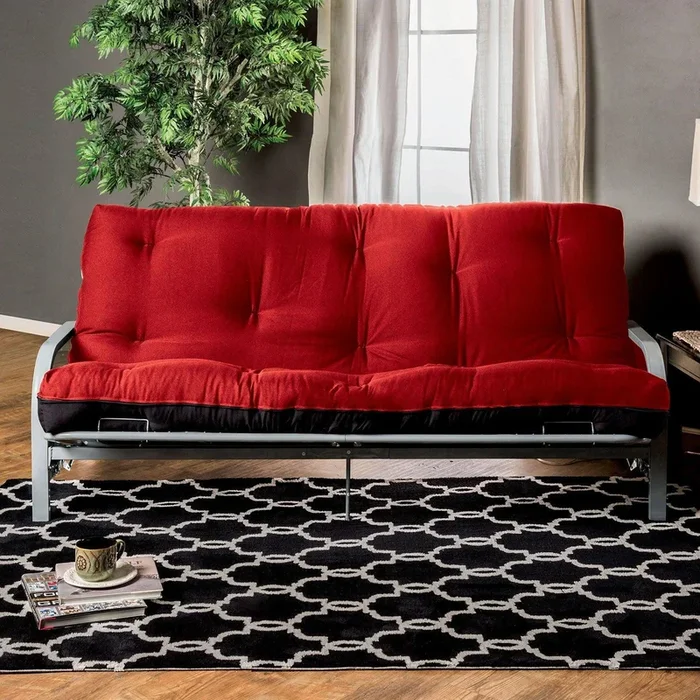 Plosh Red/Black 8″ Black Futon Mattress w/ Spring