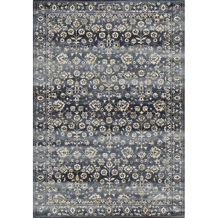 Poliéster Tapiz Retro Multicolor Alfombra Antideslizante con Patrón Geométrico para Sala, Lavable en Lavadora – Gris oscuro 160 x 230 cm